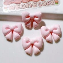 10pcs Assorted Cute Bow Cream Resin Accessories, Creative Shoe Decor, DIY Jewelry Materials, Hair Clips