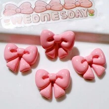 10pcs Assorted Cute Bow Cream Resin Accessories, Creative Shoe Decor, DIY Jewelry Materials, Hair Clips