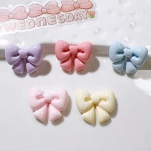 10pcs Assorted Cute Bow Cream Resin Accessories, Creative Shoe Decor, DIY Jewelry Materials, Hair Clips