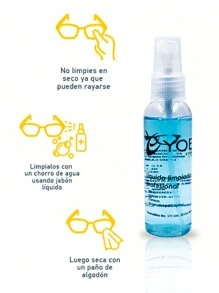 Liquido Limpiador para lentes color azul y microfibras de colores para una limpieza completa - Azul - Ver 3