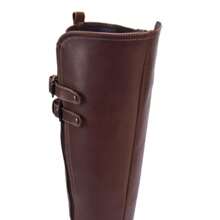 Botas para montar, para mujer, color café, de piel y licra, ajustables, mod. 977494 - Marrón - Ver 4