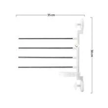 Toallero Porta Toallas Baño Gancho Para Colgar Con Chupones - Blanco - Ver 2