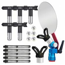 14 dụng cụ phụ kiện dẫn hướng phun có bảo vệ đầu phun, đầu phun (211,315,413,515,517), bộ lọc cho tất cả máy phun sơn không khí, phun nhiều màu khác nhau, bề mặt tường phun, sơn tường (đĩa quay tự do, xoay 180 độ, bảo vệ đầu phun, đầu phun, bộ lọc) - Nhiều màu - Xem 10