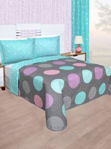 Home Elephant Edredón Ligero Matrimonial Gris Círculos Dos Vistas Magic - Gris - Ver 3