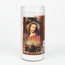Veladora, Vela, Sagrado Corazón de Jesús Línea Oro, Aromática, 14 Días, Esoterismo - Dorado - Ver 5