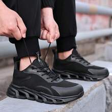 An toàn Giày dép Nam Thép Sau đó Không thể hủy diệt Bốn Thoải mái Siêu nhẹ Đế mềm Ngoài trời Xây dựng Làm việc Giày dép - màu đen - Xem 11