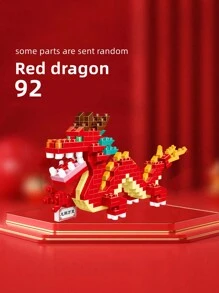 1 套中国十二生肖动物系列积木模型，创意有趣的微型水钻颗粒拼装动物模型包括鼠、牛、虎、兔、龙、蛇、马、羊、猴、鸡、狗和猪，用于桌面装饰和节日礼物，适合儿童智力益智玩具房间装饰 - 彩色 - 查看 26