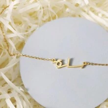 Fashionable Arabic Letter Necklace - 4 - View 4