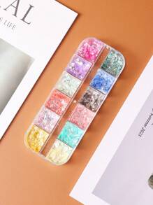 12 Grids Holografische Opaal Fire Flakes Nail Art Paillette Doorschijnend Iriserende Glitter Set Nageldecoratie Poeder DIY Nagel Charmes Nagel Edelstenen Nagelbenodigdheden