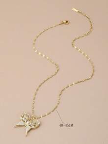 1 Miếng Rhinestone đầy đủ Trang trí Bướm Vòng cổ bằng thép không gỉ Đối với phụ nữ , Tuyệt đẹp Lễ hội Phụ kiện - Vàng - Xem 3