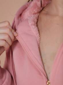Women Winter Coats - Baby Pink - View 7