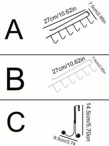 3 cái/bộ Móc cửa , Lưu trữ Cái giá , Sắt Cửa Móc áo , Treo tường Mũ & áo Cái móc Khoan , Không có thiệt hại - Nhiều màu - Xem 6