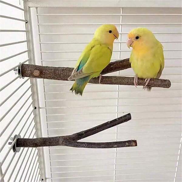 1PC Handmade Wooden Durable Wooden Bird Perching Cage - Comfortable Bird Grinding Stick - Fun Bird Toys And Supplies, Weight And Shape Vary Slightly Due To Wood Differences