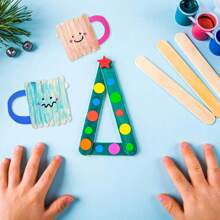 50入組巨型木工棒棒糖棒 6英寸長x 3/4英寸寬的冰條,適用於diy手工藝品,家庭藝術項目,教室用品