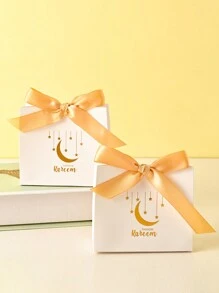 10pcs   Mubarak Favor Boxes With Silk Ribbon Treat Candy Box Party Favors  Mubarak Goodie Chocolates Biscuit Boxes - 10PCS Box - View 5