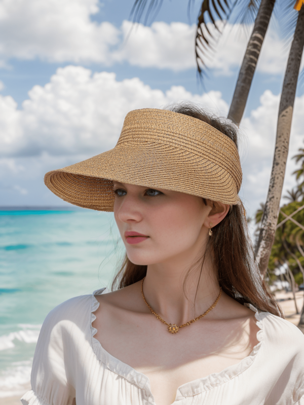 Boho 1pc Women's Foldable Breathable Beach Sun Hat With Hollow Out Design