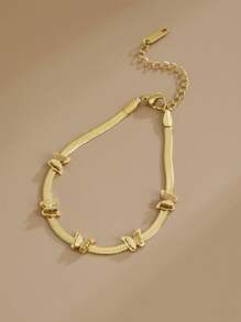 1個不鏽鋼蝴蝶腳鏈,女性假日的豪華禮物 - 金黃色 - 查看 2