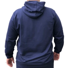 Men Plus Size Zip-Up Hoodies - Màu xanh lam - Xem 4