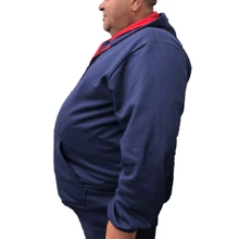 Men Plus Size Zip-Up Hoodies - Màu xanh lam - Xem 3