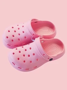Zuecos Plataforma para Mujer, Sandalias Planas  Plástico De Mujer Playa moda, Zapatillas De Tacon Rosas Blancas, Zuecos De Mujer Negro, zapatos Para Hombres Como de Mujer Primavera Y Verano Ideales Para Playa - Rosa - Ver 2
