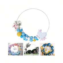 Bộ vòm bóng bay tròn 1,8m có hỗ trợ nền để trang trí tiệc cưới (Bao gồm móc và ruy băng) - trắng - Xem 5