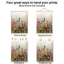 1入組野花牧場太古海芋海報，農家植物花卉帆布畫印刷牆面圖片，適用於家居客廳臥室辦公室，具鄉村風情的裝飾 - 杏色 - 查看 6