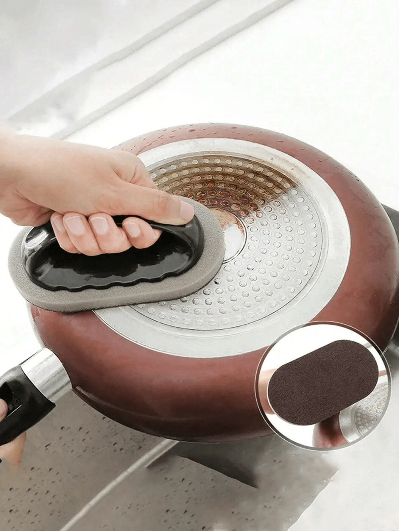 1 Miếng Đá nhám Bọt biển , Nano Bọt biển Ảo thuật , Phòng bếp Rỉ sét Khử nhiễm Hiện vật Bọt biển Bàn chải làm sạch - màu đen - Xem 1