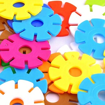 雪花 4.3/3.3 厘米：加厚圆孔积木，适合 3-9 岁男孩和女孩 - 批发！，圣诞节/万圣节/感恩节礼物