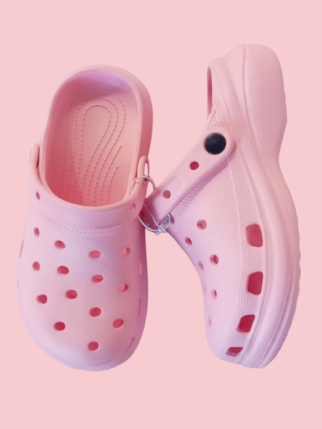 Zuecos Plataforma para Mujer, Sandalias Planas Plástico De Mujer Playa moda, Zapatillas De Tacon Rosas Blancas, Zuecos De Mujer Negro, zapatos Para Hombres Como de Mujer Primavera Y Verano Ideales Para Playa - Rosa - Ver 1