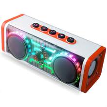 Portable Bluetooth Speaker RGB LED Internal Mirror TWS USB SD FM - 橘色 - 查看 2