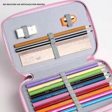 1 Lapicera con 4 cierres para 72 lápices, Bolsa para lápices, 1Estuche De Lápices Con 72 Ranuras, Lapicera Organizadora para lápices (NO INCLUYEN LAPICES) - Café integral - Ver 3