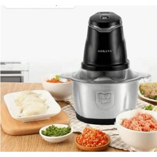 Meat Grinder With 110-240v EU Plug, 2L Electric Food Processor For Garlic Mashed Potatoes - Silver - View 1
