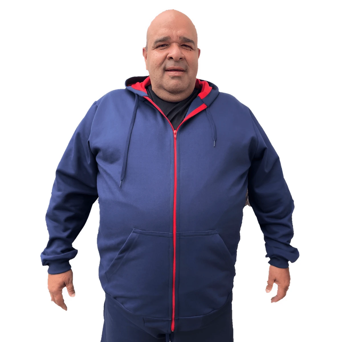 Men Plus Size Zip-Up Hoodies - Màu xanh lam - Xem 1