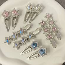 1个女士水钻星星装饰时尚鳄鱼夹，日常佩戴，皇家爪夹，发爪，发卡，学习用品，发饰，派对，头部饰品，发夹 - 多色 - 查看 1