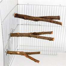 1 st. Handgjord Trä Hållbar Trä Fågel Bur - Bekvämt Fågel Slipning Stick - Rolig Fågel Leksaker Och Tillbehör , Vikt Och Form lätt Till Trä Skillnader - Brun - Visa 8