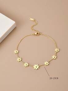 1個zou Ju不鏽鋼腳鏈女款個性化萬用足部珠寶 - 金黃色 - 查看 3
