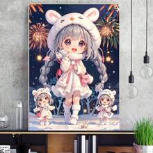 Tranh đính đá 5D DIY - Kim cương tròn - Phong cách hoạt hình Anime Girl - Đồ trang trí nhà cửa - Không có khung - Quà tặng hoàn hảo - Nhiều màu - Xem 1