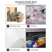 Conjunto De 3 Piezas Cartel Floral Botánico Bohemio Moderno Con Impresión En Lienzo Y Pintura Abstracta Neutra De La Modernidad Media, Cuadro De Pared Simple Ideal Para Sala De Estar, Dormitorio, Oficina, Decoración Del Hogar - Juego de 3 piezas. - Ver 5