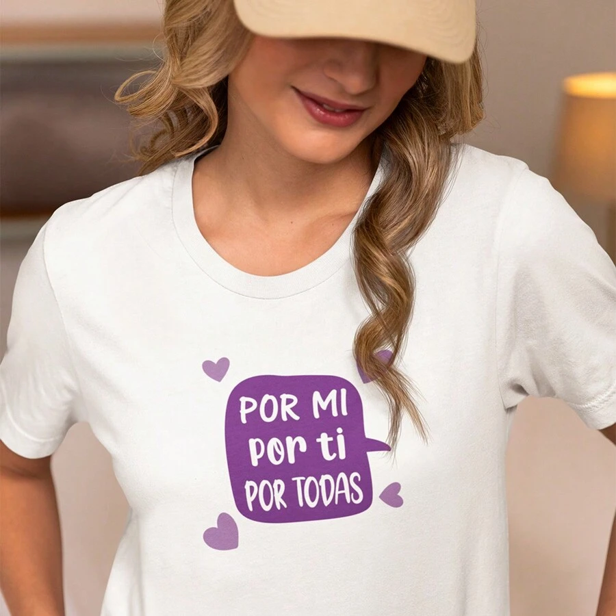 Playera para Mujer Estampado Día de la Mujer 8m Por mi por ti - Blanco - Ver 1