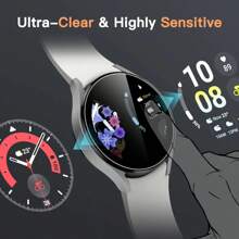 6 sztuk szkła hartowanego kompatybilnego z Galaxy Watch 5 4 3 42mm 44mm 40mm 46mm folia przeciw zarysowaniom Watch4 klasyczne folie ochronne na ekran prezent na urodziny, rodzinę, przyjaciół folia ochronna na ekran zegarka, etui na zegarek, akcesoria do zegarków