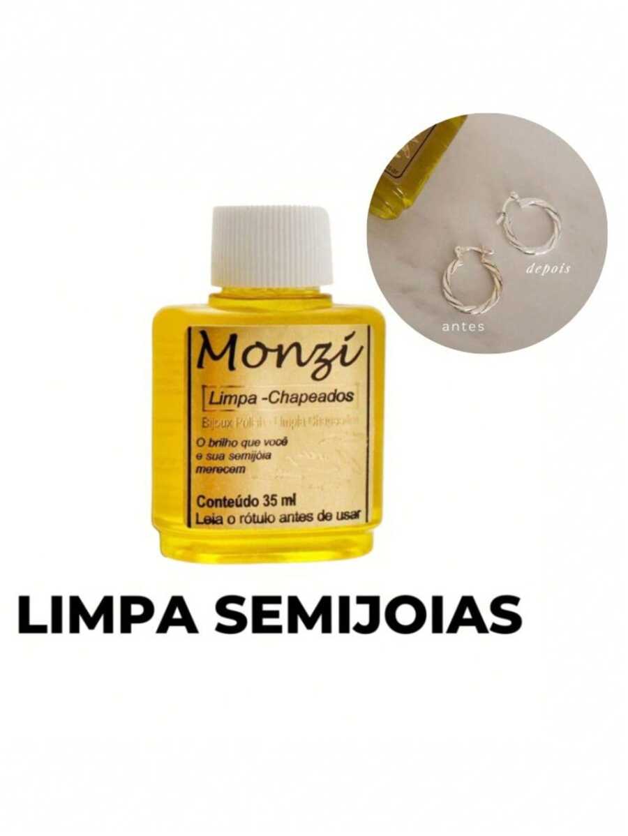 Limpa Chapeados Semijóias Banhado Folheado Monzi 35ml Original Liquido Atacado - Dourado - Visão 1