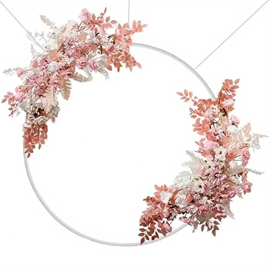 Bộ vòm bóng bay tròn 1,8m có hỗ trợ nền để trang trí tiệc cưới (Bao gồm móc và ruy băng) - trắng - Xem 1