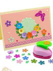 1/2/3/4/5/6/7pcs Embossing Tools Set, Embossing Punch Press Machine, Student Handmade DIY Crafts Supplies (Pattern Selectable, Color Random, Package Options Available) - Multicolor - View 5