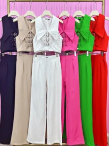 Women Two-Piece Outfits - Màu Hồng Tươi - Xem 1