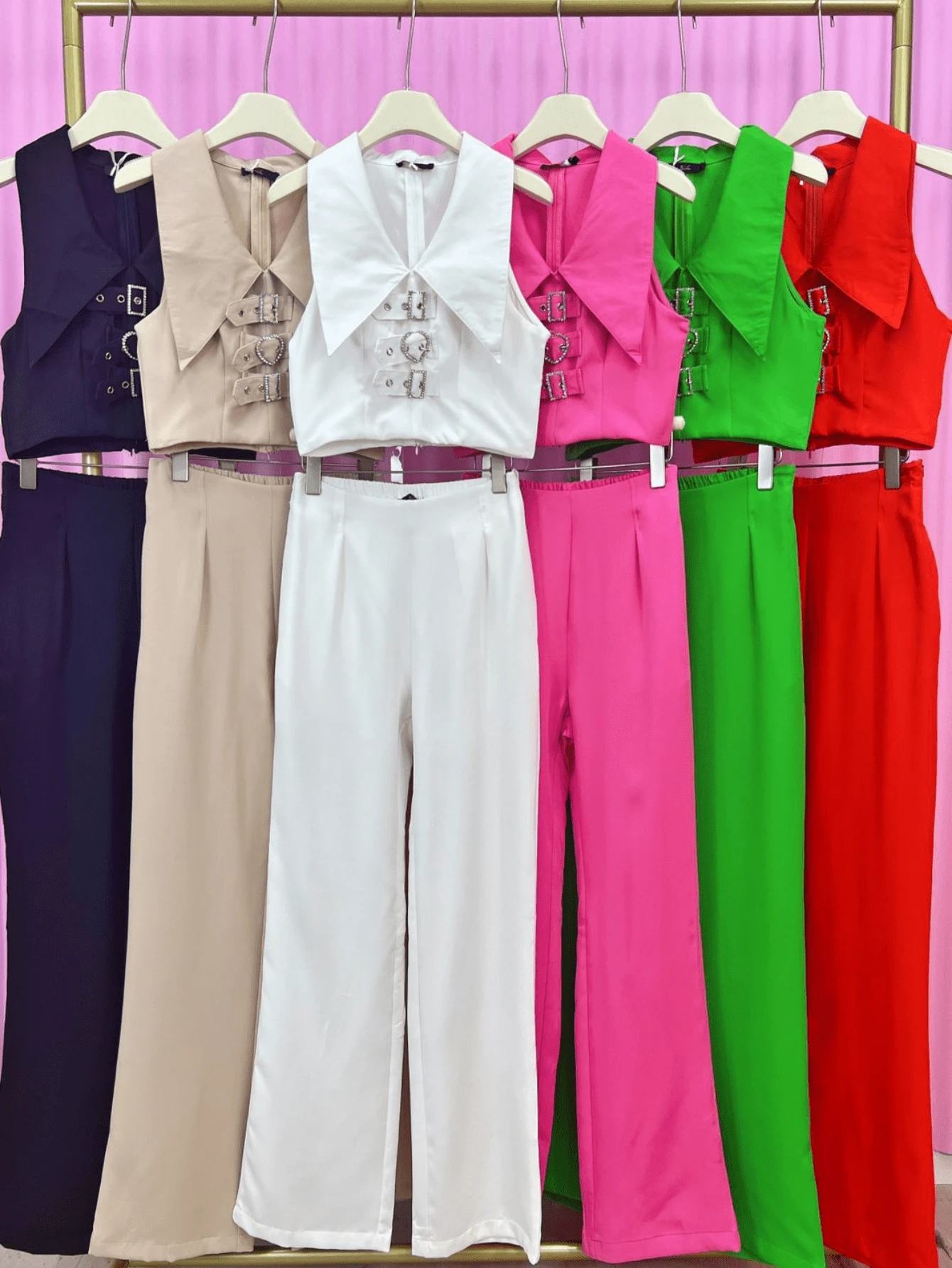 Women Two-Piece Outfits - Màu Hồng Tươi - Xem 1