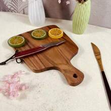 Pizza Plate, Tray, Chopping Board, Cutting Board, Small Cutting Board, Food Tray, Solid Wood Board, Beautiful And Convenient, Multi-Purpose Tray And Cutting Board, Have More Uses - Brown - View 9