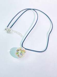 1條玻璃球和碎石項鍊 - 銀飾水晶粗礦石碎片珠子,用於靈性治療、脈輪、、冥想禮物 - 項鍊 - 查看 14