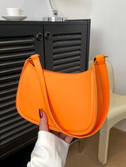 Bolso De Hombro Sólido De Color Simple Y Elegante