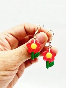 1 bộ Phim hoạt hình dễ thương Đầy màu sắc Hoa Bông tai stud - những bông hoa - Xem 16