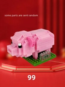 1 套中国十二生肖动物系列积木模型，创意有趣的微型水钻颗粒拼装动物模型包括鼠、牛、虎、兔、龙、蛇、马、羊、猴、鸡、狗和猪，用于桌面装饰和节日礼物，适合儿童智力益智玩具房间装饰 - 彩色 - 查看 19